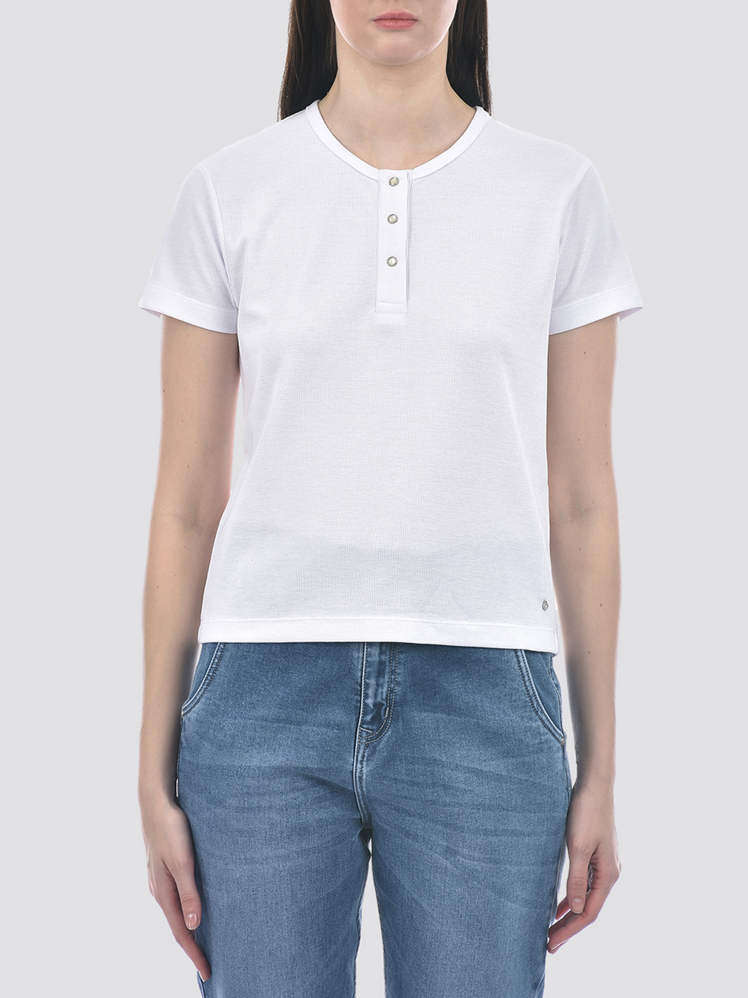 Numero Uno Women Solid White Henley T-Shirt